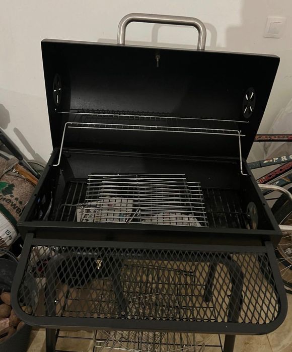 Grelhador Barril com termómetro com Rodas e Prateleira