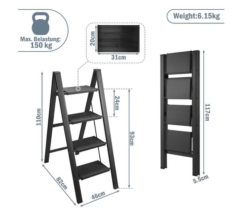 Escada dobrável 1.10M com pouco uso (*Entrega a partir de dia 20/03)
