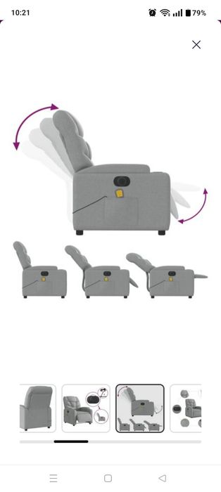 Poltrona de massagens reclinável eléctrica