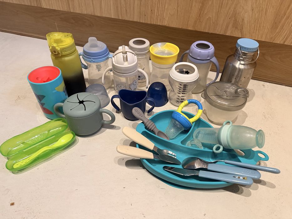 Oddam za darmo: Duży zestaw dla malucha + bidony i kubki (Tylko całość, Lipno)