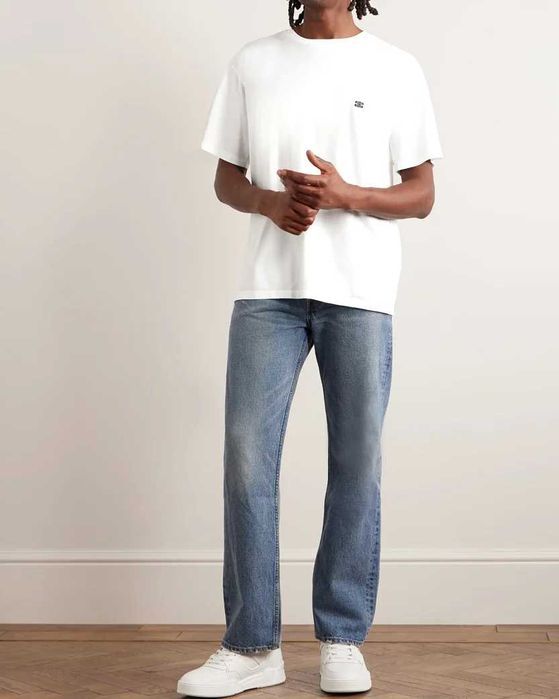 Футболка Logo-Embroidered Cotton-Jersey T-shirt White
