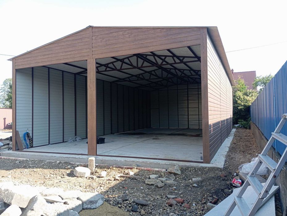 Duży Garaż Blaszany , Wiata garażowa , Magazyn – GRZYWSTAL