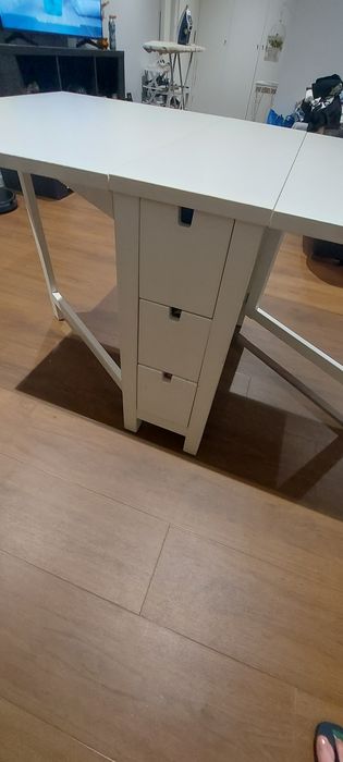 Mesa abas rebatíveis branco, 26/89/152x80 cm