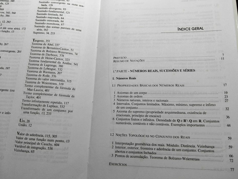 Livro de estudo sobre "Análise Matemática"
