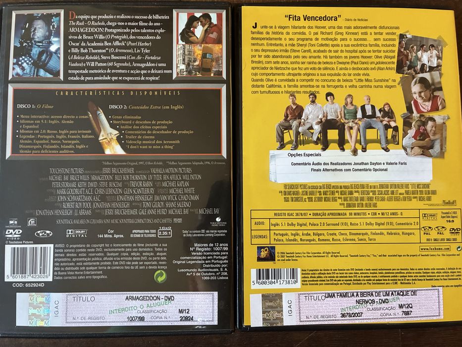 [Pack 2xDVD] “Armageddon”+”Uma família à beira de um ataque de nervos”