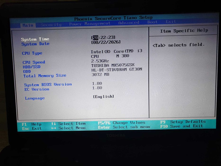 Laptop TOSHIBA  C660