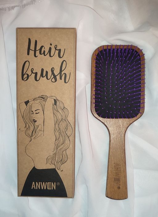 Szczotka do włosów hair brush paddle brush Anwen drewniana