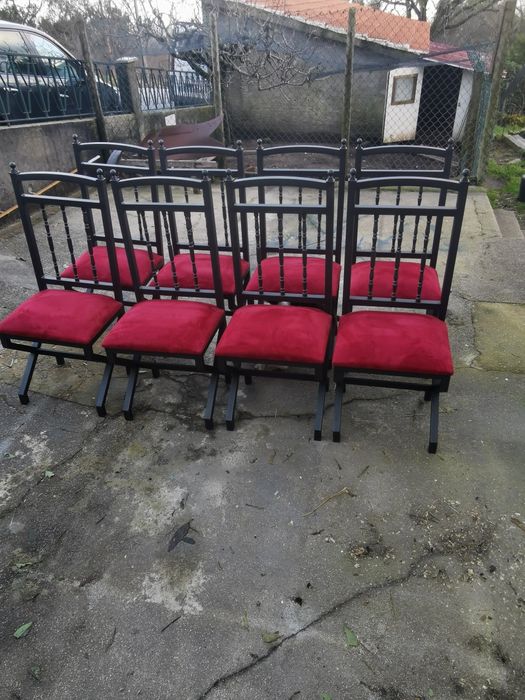 8 cadeiras em ferro forjado