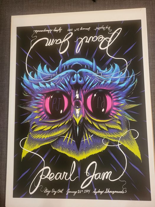 Kolekcjonerski plakat Pearl Jam - koncert Sidney 2014