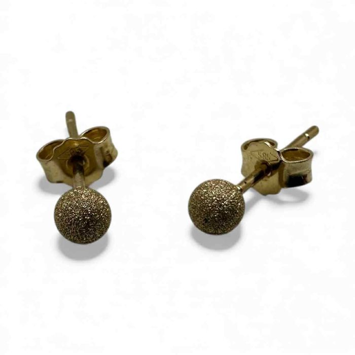delikatne złote kolczyki kulki 585 0,88g