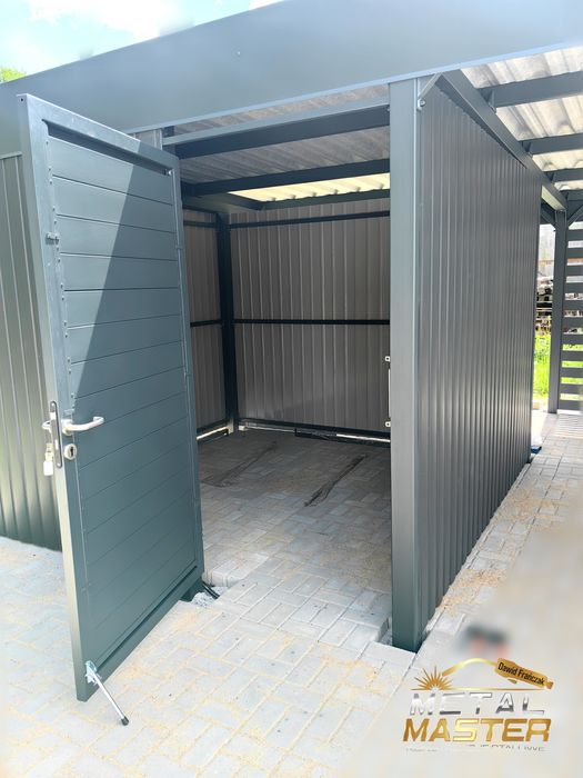 Wiata 9x5m z pomieszczeniem gospodarczym PRODUCENT na 2 auta