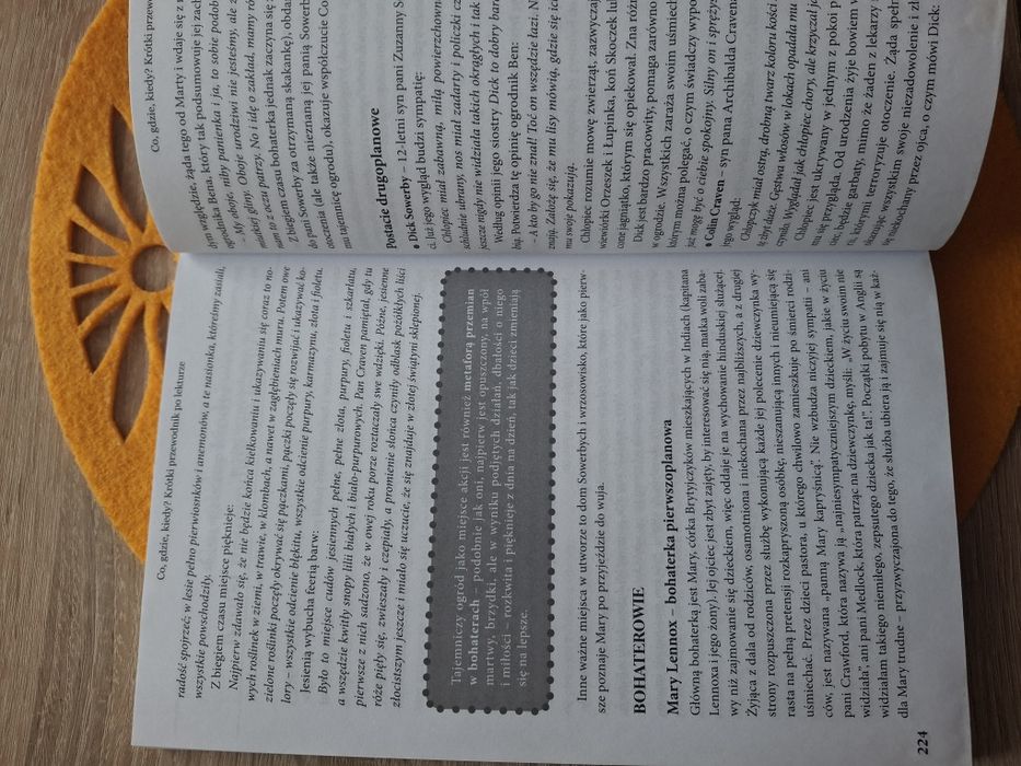 Tajemniczy ogród - lektura z opracowaniem.
