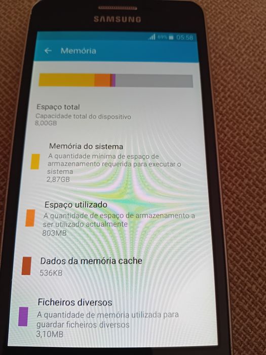 Telemóvel Samsung com carregador