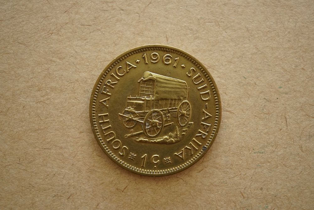 Lote 3 Moedas África do Sul 1 centavo 1961, 1 e 1/2 centavos 1962