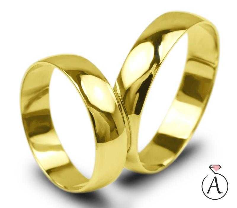 Obrączki 4mm półokrągłe 585 p Grawer GRATIS