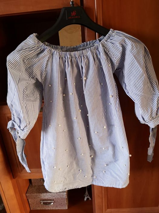 Bluzka na 3/4 z perełkami