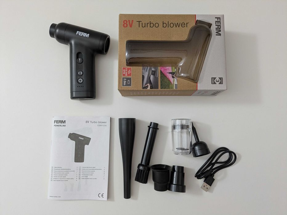 Dmuchawa i Odkurzacz 2w1 FERM Akumulatorowa USB-C Nowa