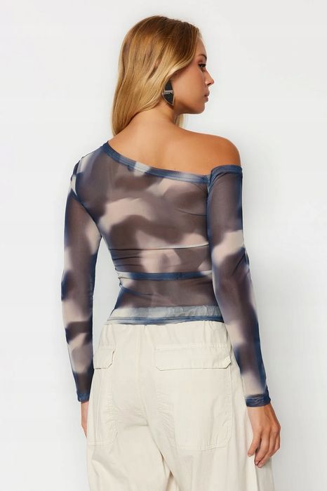 Trendyol 38 M Bluzka Mesh Blue J28683