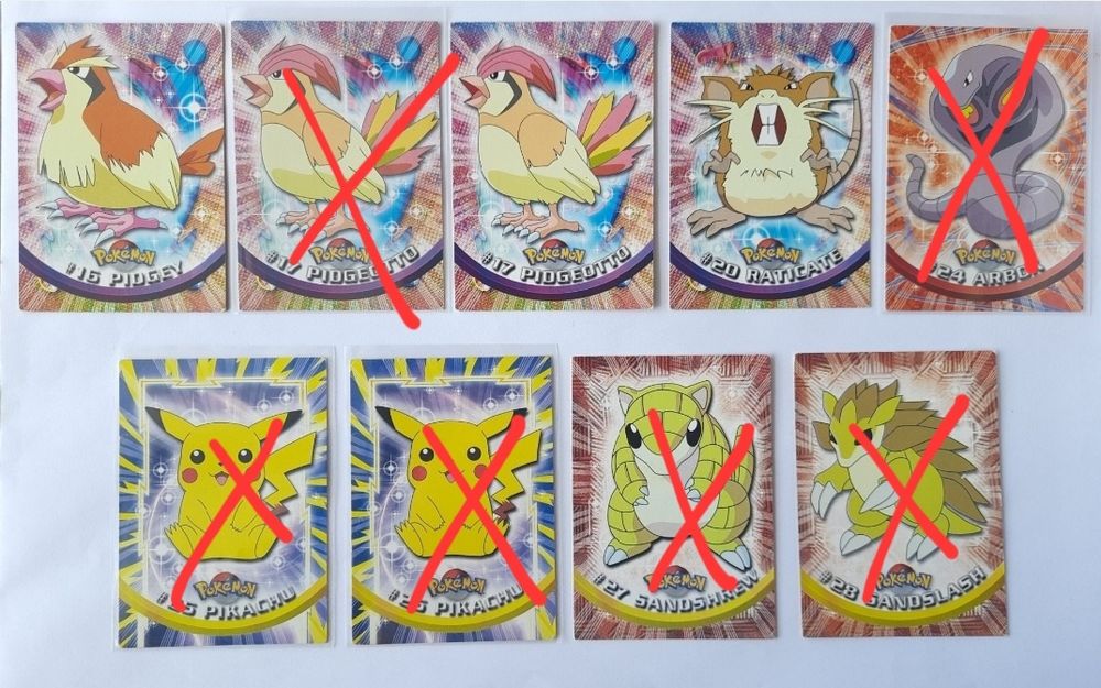 Cartas pokemon topps series 1 raras em inglês