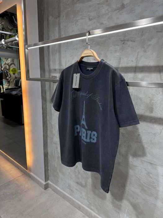 Футболка Balenciaga сіра чоловіча футболка баленсіага сіра чоловіча