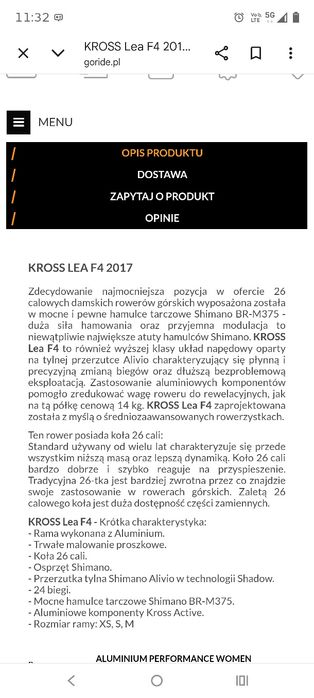 Rower górski MTB Kross Lea 26'