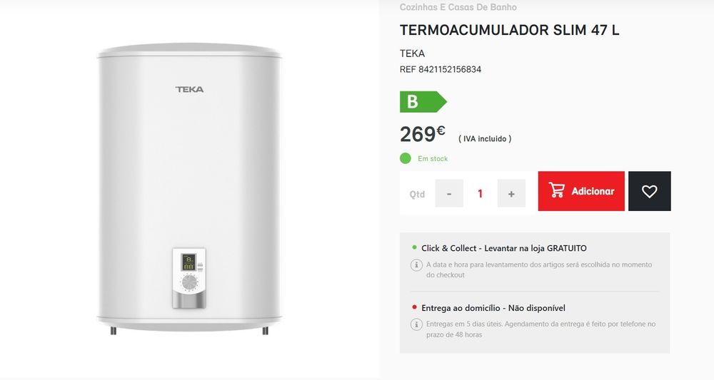 Termoacumulador Teka NOVO