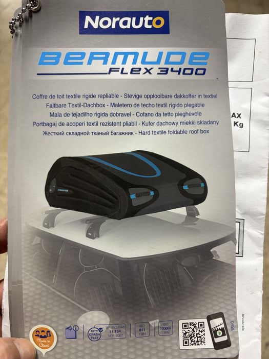 Mala tejadilho dobrável 340L mais barras de tejadilho