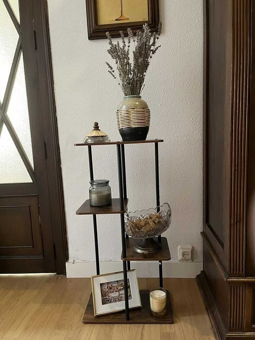 Kwietnik stojak na kwiaty drewniany narożny z 4 poziomami 78 cm