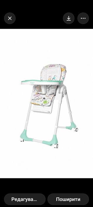 Дитячий стільчик для годування BABY TILLY Menthol