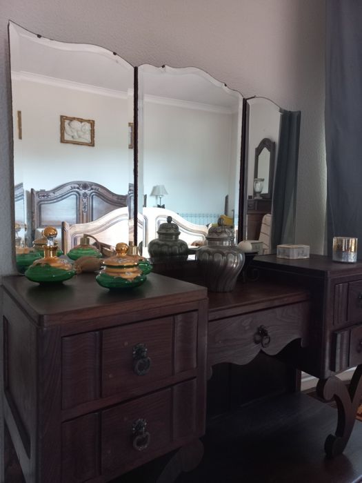 Toucador antigo restaurado c/ banco