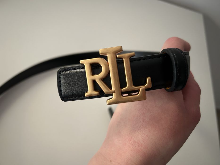 Pasek ralph lauren czarny 110 cm rll nowy logo
