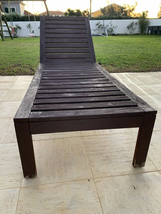 esperguiçadeiras madeira + capas de proteção