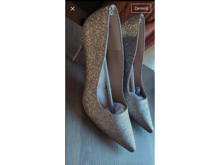 Brokatowe szpilki nowe