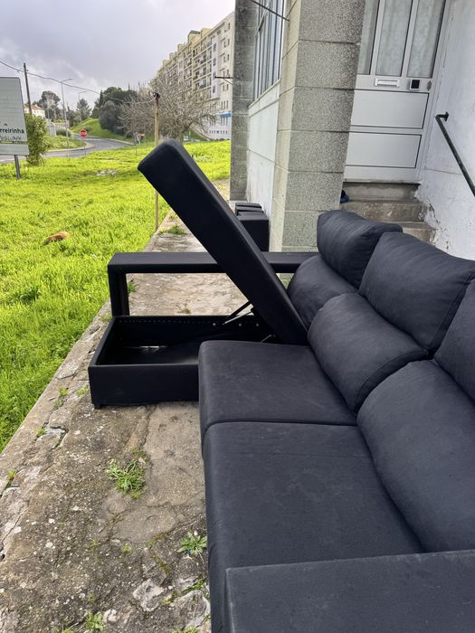 sofa chaise longe preto