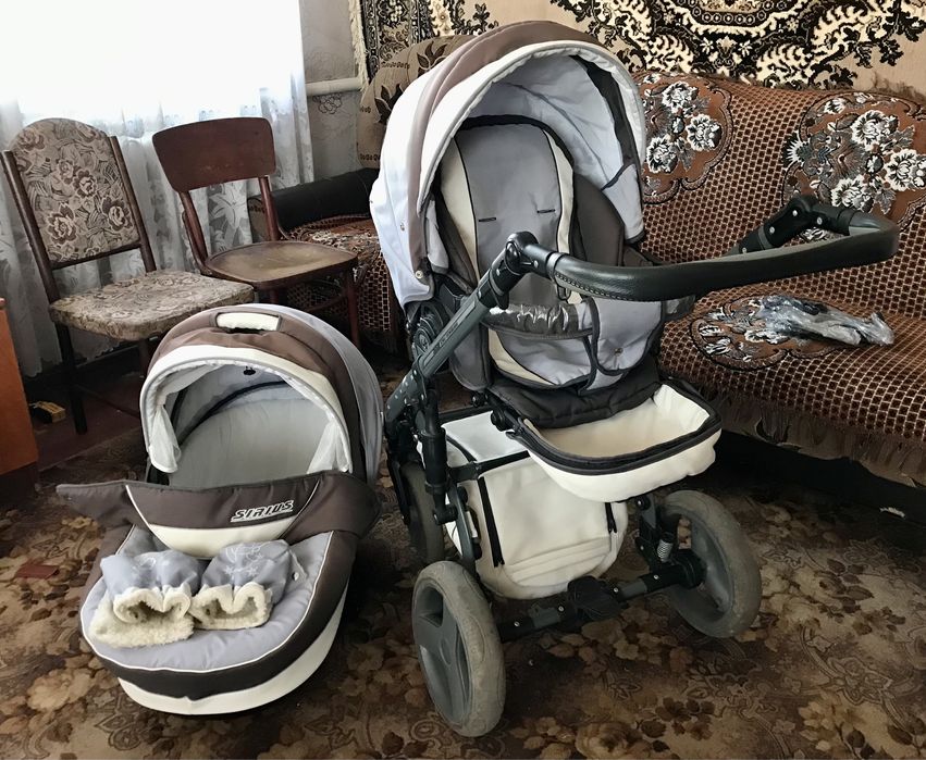 Коляска 2в1 Angelina Sirius Turbo серая ST-2