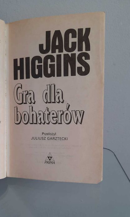 Książka przygodowa "Gra dla bohaterów" - Jack Higgins