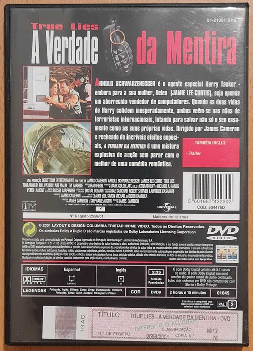 Filme DVD original «True Lies - A Verdade da Mentira»