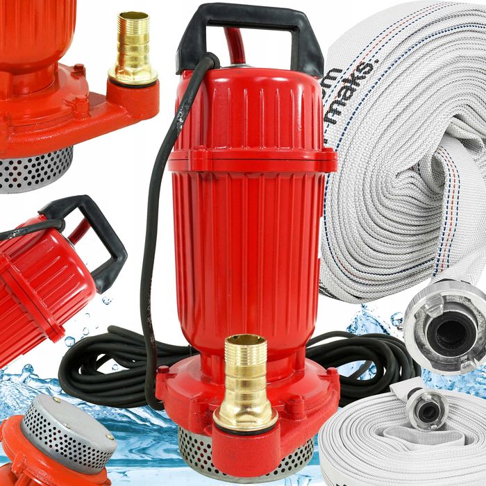 Pompa do wody brudnej czystej studni szamba ZATAPIALNA + WĄŻ