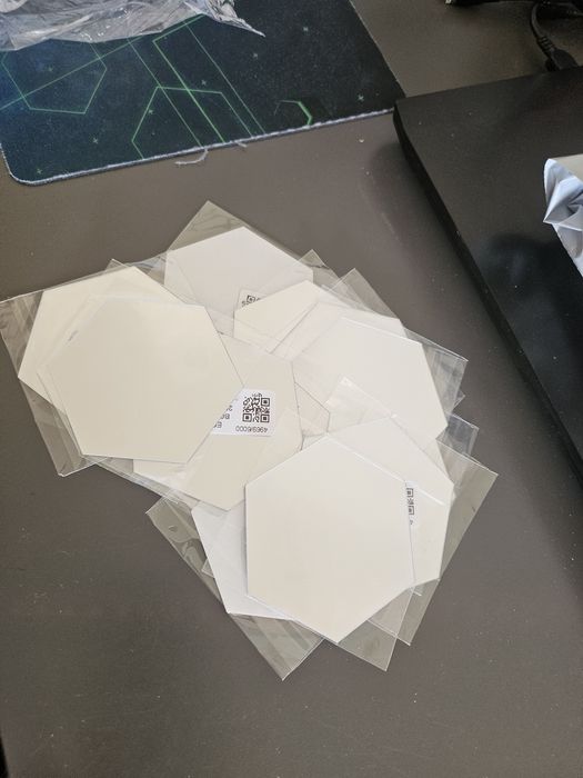 Lusterko naścienne lustro naklejka przyklejane lusterka hexagon srebrne