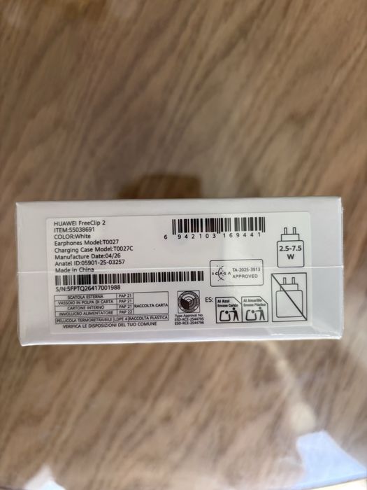 Навушники вкладиші бездротові TWS Huawei FreeClip 2 White , повністю нові та запаковані