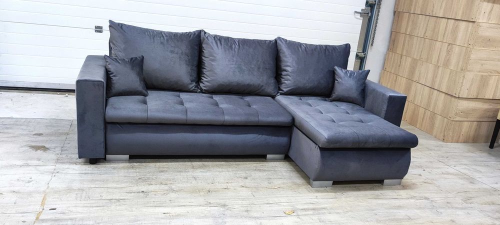 Narożnik Bruno z półką | Funkcja spania | Rozkładany | Pólka