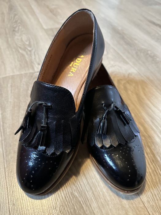 Czarne eleganckie mokasyny damskie Badura rozmiar 38