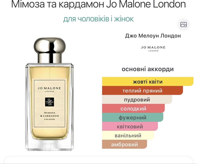 Jo malone “Mimosa & Cardamon” 100 мл