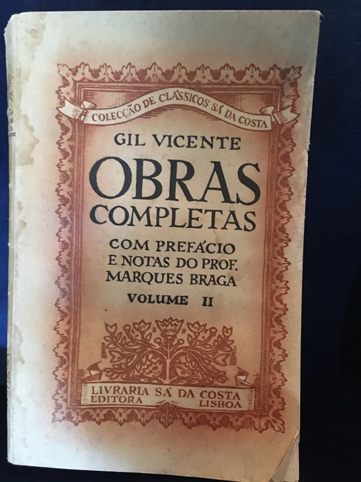 Livro Obras  Completas Gil Vicente volume II