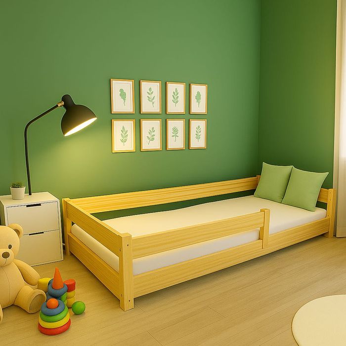 Łóżko dla dziecka z barierką łóżko dziecięce łóżeczko drewniane