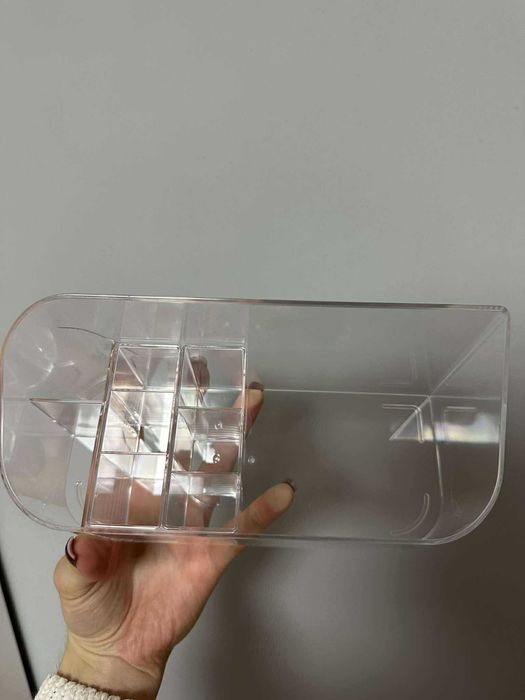 Organizer na kosmetyki 9 przegródek akrylowy przejrzysty