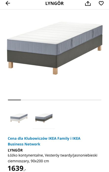 Lóżko kontynetalne Ilea 80x200 lub 160x200 materac gratis