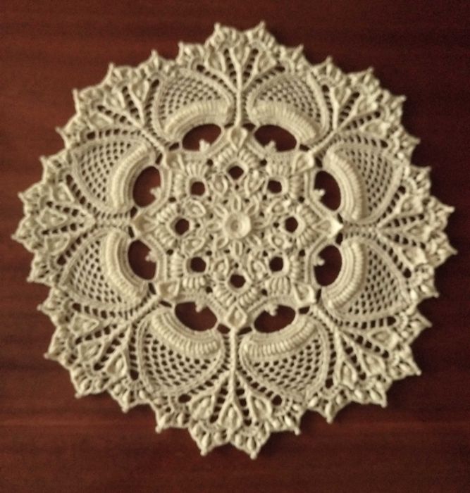Серветка гачком салфетка 43см крючком колір топленого молока,молочний.