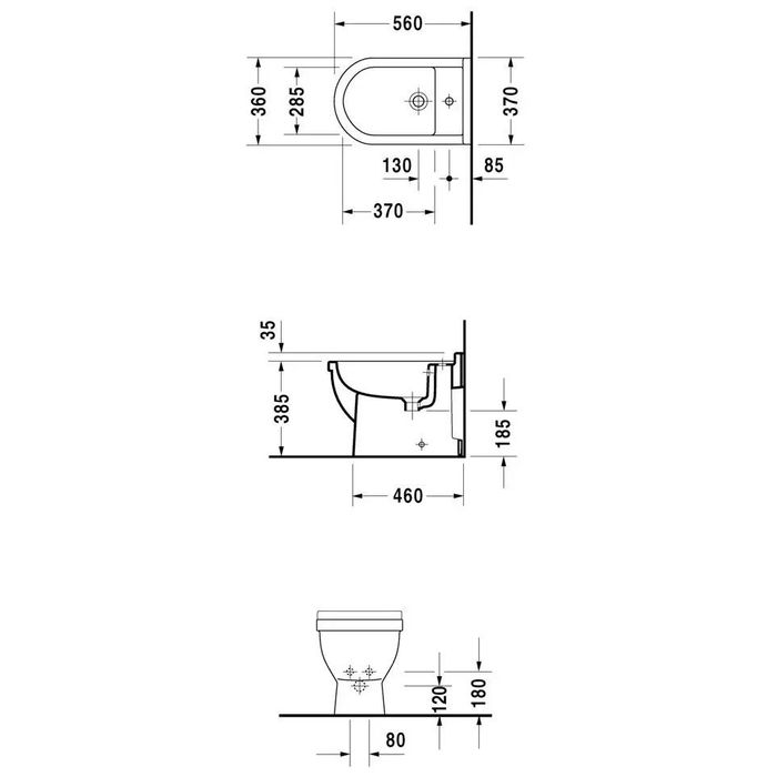 Біде  Duravit Stark3 на підлогу (клас люкс) код 2230100000.