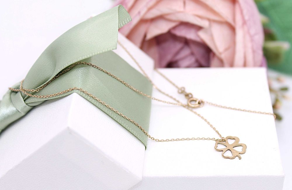 Złota celebrytka p.333/1,09g z koniczynką na szczęście